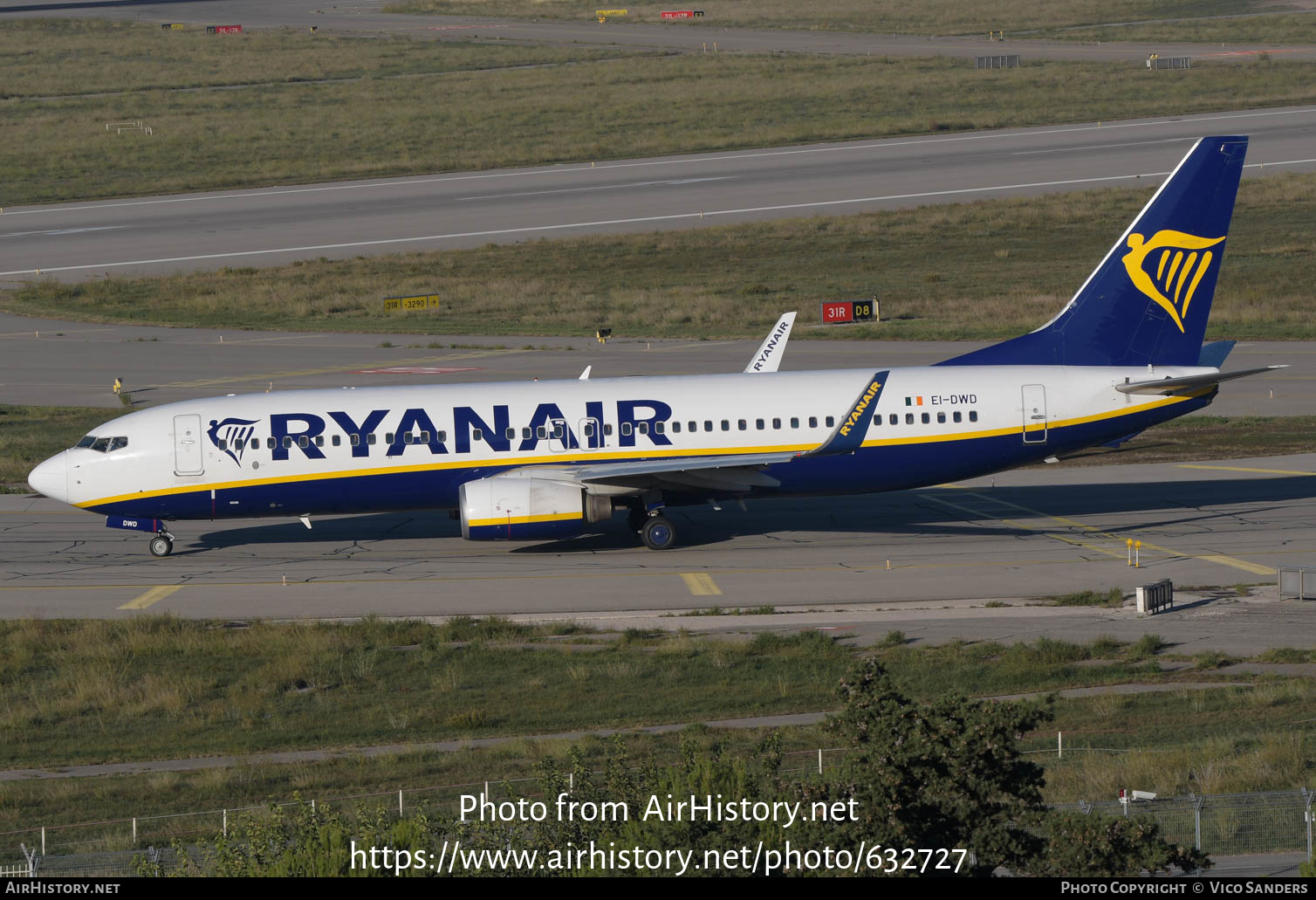 Aircraft Photo of EI-DWD | Boeing 737-8AS | Ryanair | AirHistory.net #632727