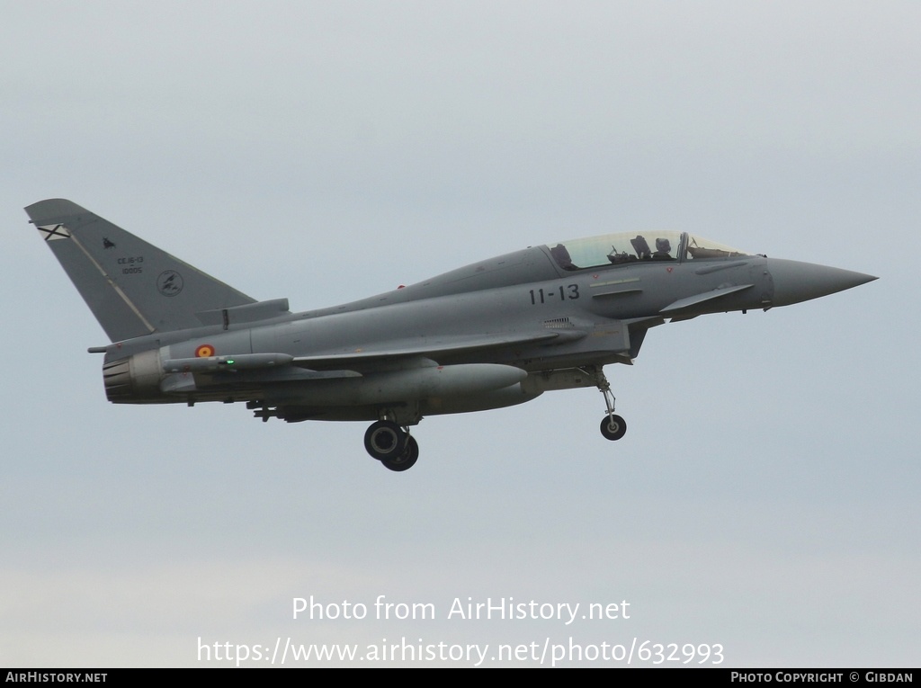 Aircraft Photo of CE.16-13 / 10005 | Eurofighter EF-2000 Typhoon T | Spain - Air Force | AirHistory.net #632993