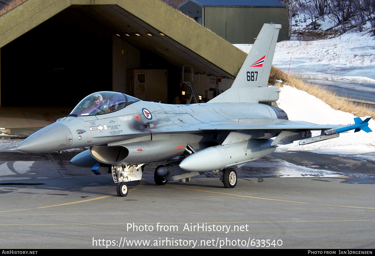 Aircraft Photo of 687 | General Dynamics F-16AM Fighting Falcon | Norway - Air Force | AirHistory.net #633540