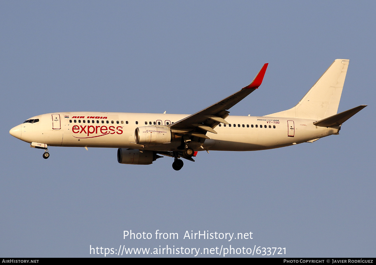 Aircraft Photo of VT-TGG | Boeing 737-8AL | Air India Express | AirHistory.net #633721