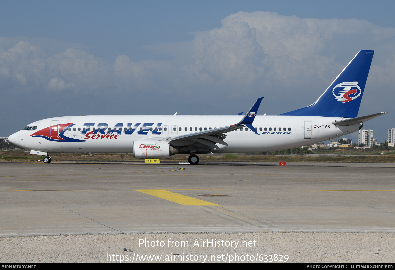 Aircraft Photo of OK-TVS | Boeing 737-86N | Travel Service | AirHistory.net #633829