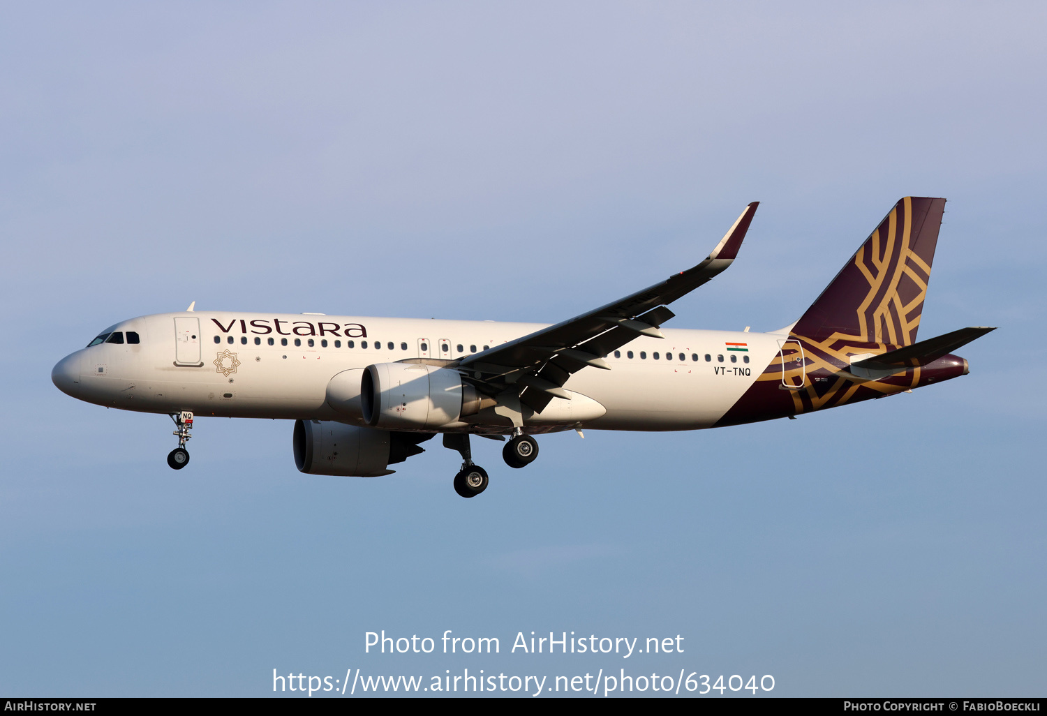 Aircraft Photo of VT-TNQ | Airbus A320-251N | Vistara | AirHistory.net #634040