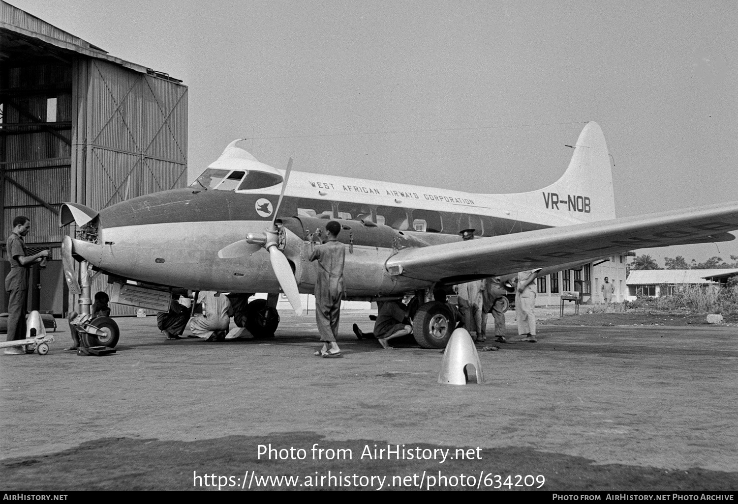 Aircraft Photo of VR-NOB | De Havilland D.H. 104 Dove 1B | West African Airways | AirHistory.net #634209