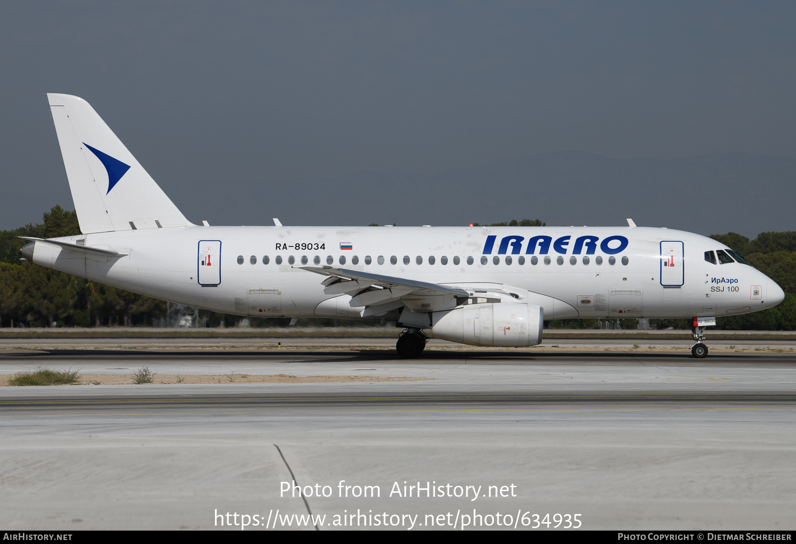 Aircraft Photo of RA-89034 | Sukhoi SSJ-100-95B-LR Superjet 100 (RRJ-95B) | IrAero | AirHistory.net #634935