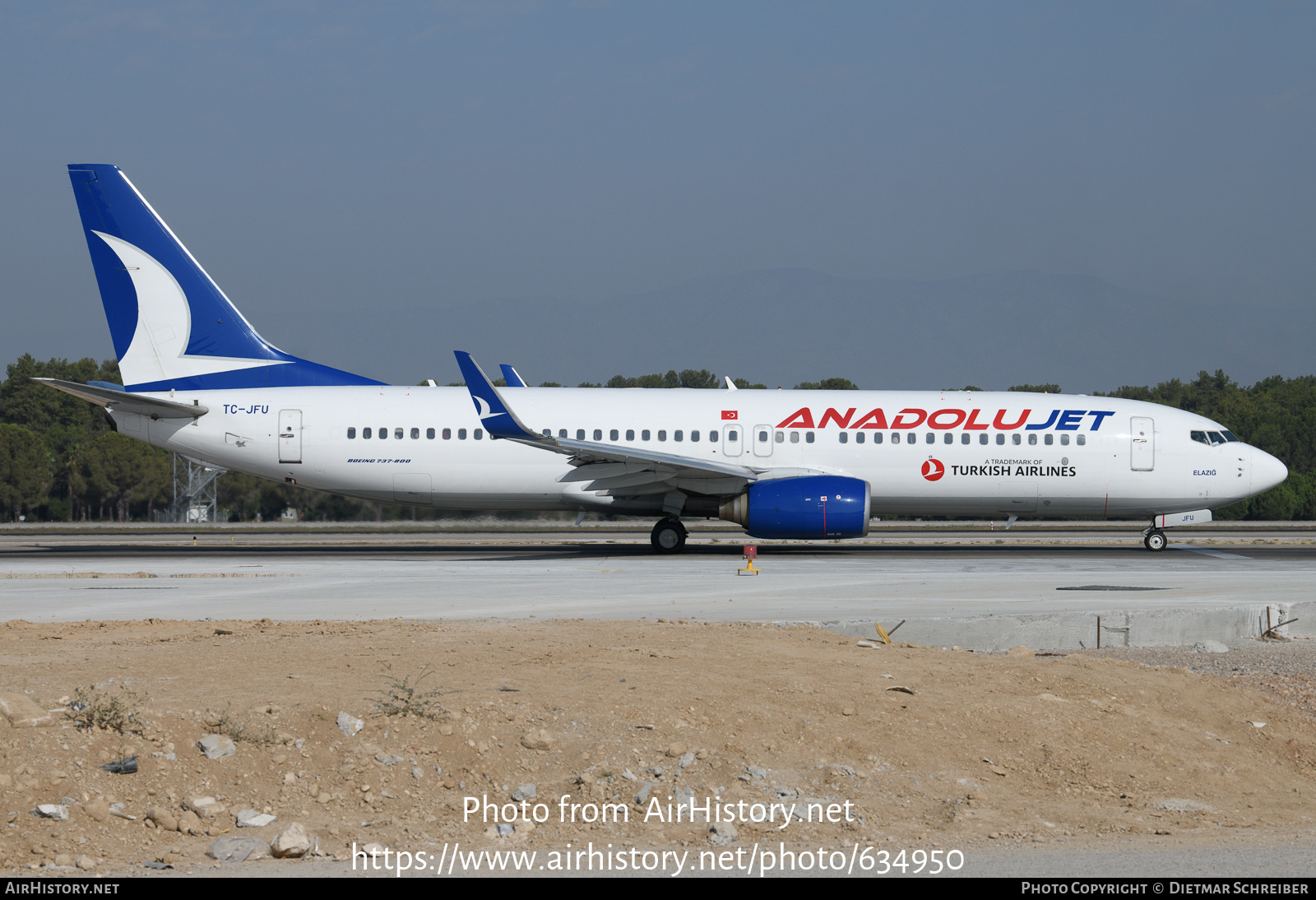 Aircraft Photo of TC-JFU | Boeing 737-8F2 | AnadoluJet | AirHistory.net #634950