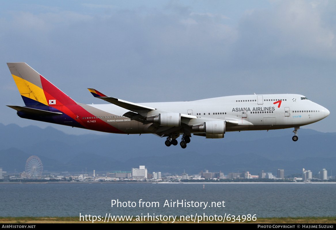 Aircraft Photo of HL7423 | Boeing 747-48EM | Asiana Airlines | AirHistory.net #634986