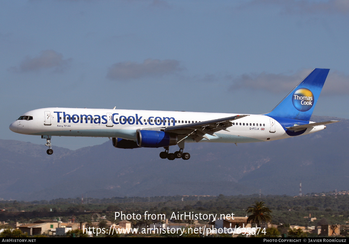 Aircraft Photo of G-FCLK | Boeing 757-2Y0 | Thomas Cook Airlines | AirHistory.net #635574