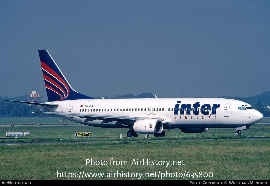 Aircraft Photo of TC-IEA | Boeing 737-8CX | Inter Airlines | AirHistory.net #635800