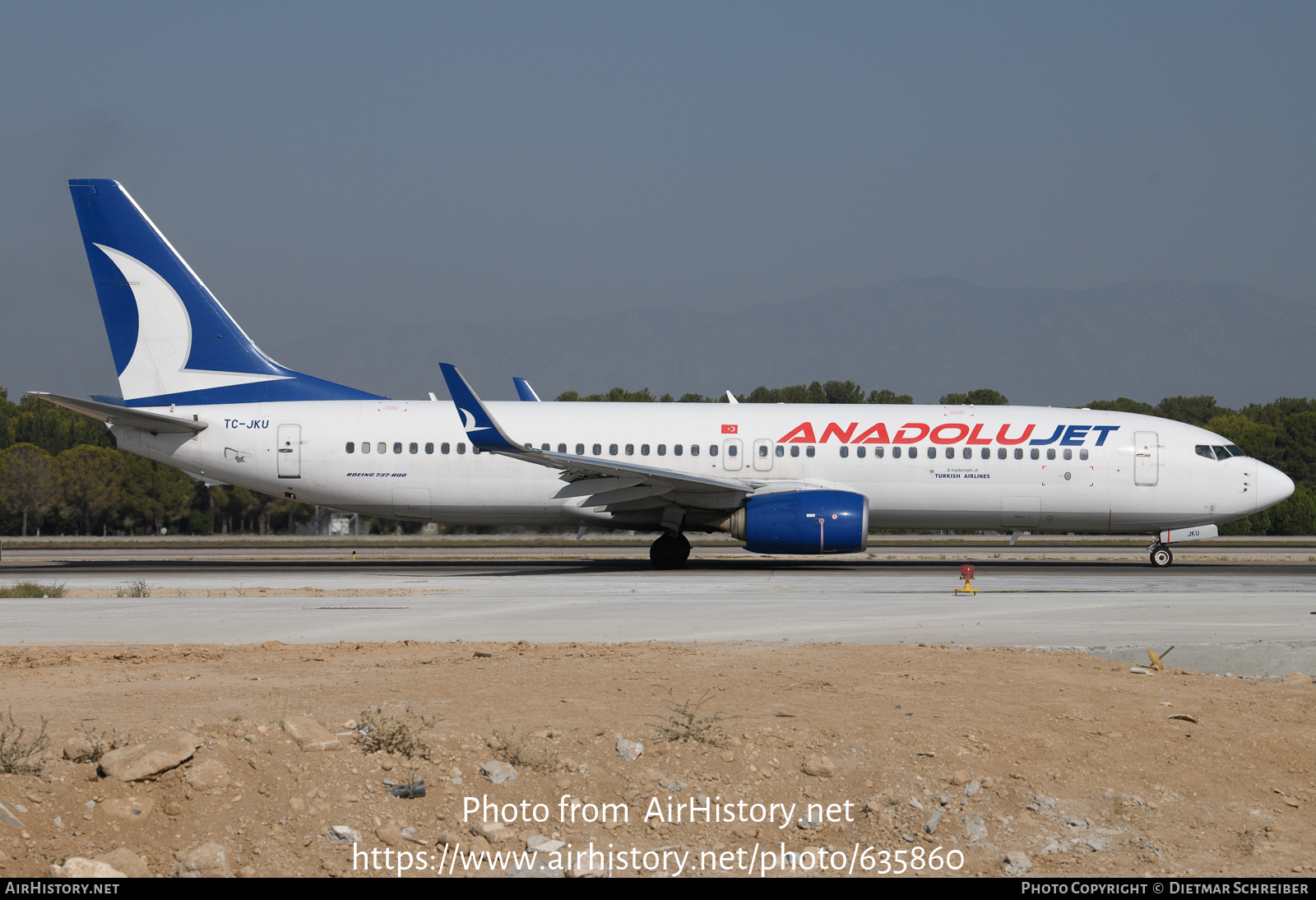 Aircraft Photo of TC-JKU | Boeing 737-8Q8 | AnadoluJet | AirHistory.net #635860