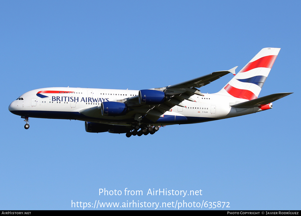 Aircraft Photo of G-XLEG | Airbus A380-841 | British Airways | AirHistory.net #635872