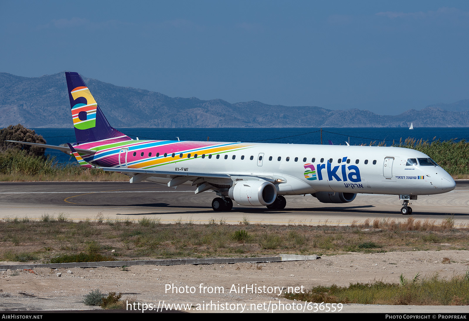 Aircraft Photo of 4X-EMF | Embraer 195AR (ERJ-190-200IGW) | Arkia Israeli Airlines | AirHistory.net #636559