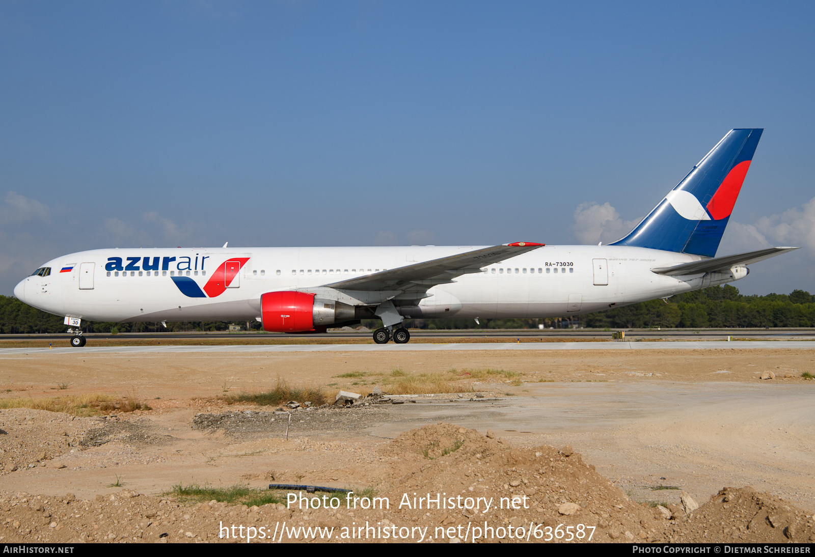 Aircraft Photo of RA-73030 | Boeing 767-3Q8/ER | Azur Air | AirHistory.net #636587