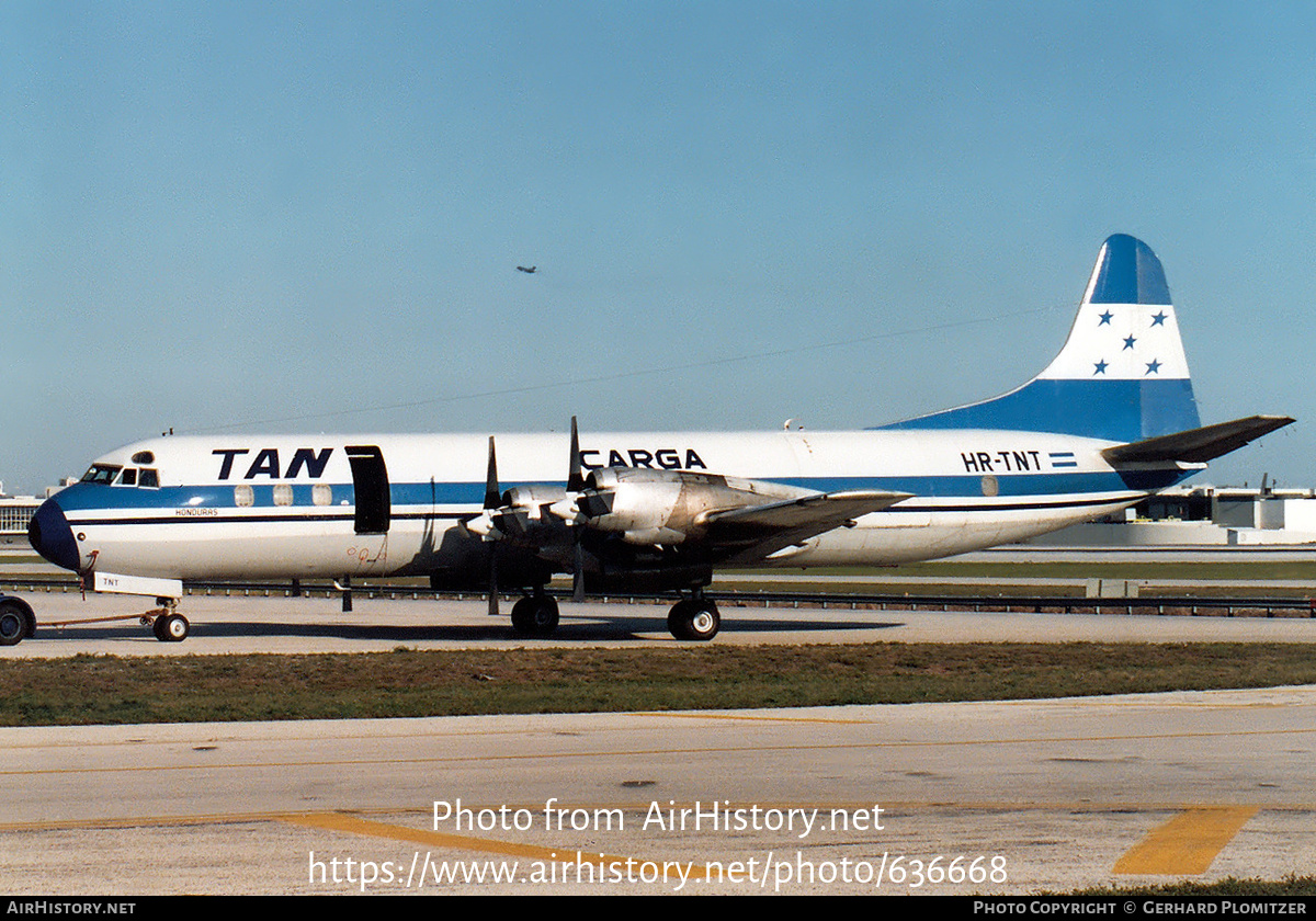 Aircraft Photo of HR-TNT | Lockheed L-188A(F) Electra | TAN Carga - Transportes Aereos Nacionales | AirHistory.net #636668