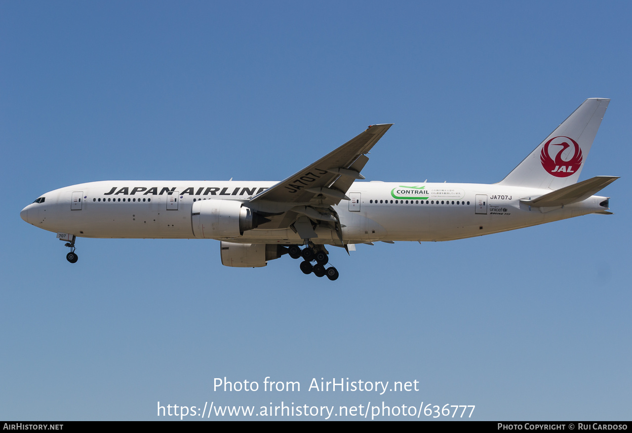 Aircraft Photo of JA707J | Boeing 777-246/ER | Japan Airlines - JAL | AirHistory.net #636777