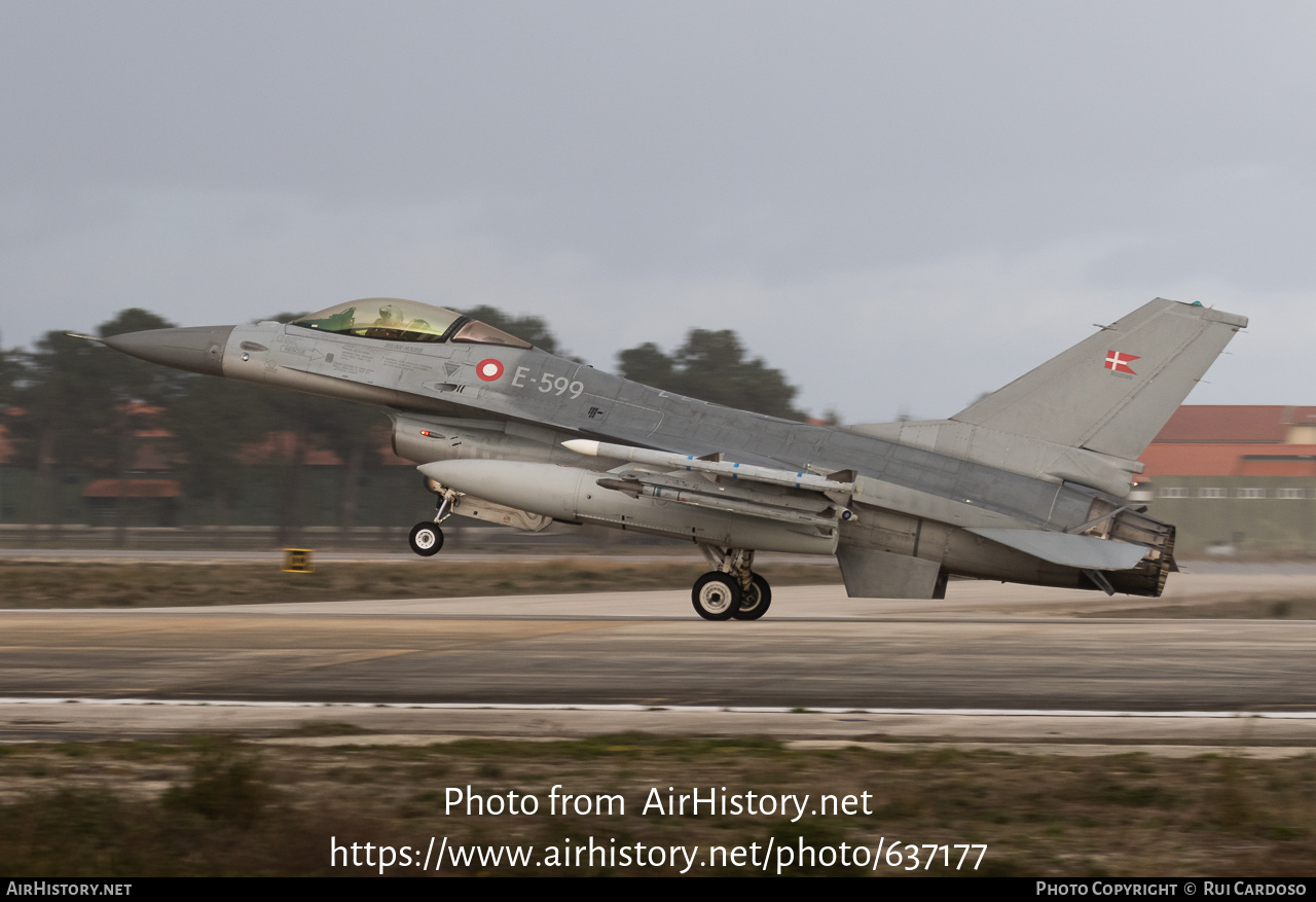 Aircraft Photo of E-599 | General Dynamics F-16AM Fighting Falcon | Denmark - Air Force | AirHistory.net #637177