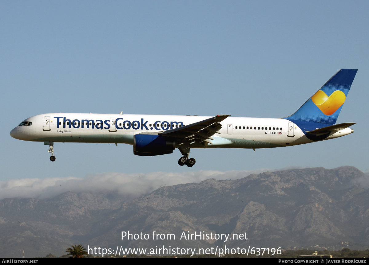 Aircraft Photo of G-FCLK | Boeing 757-2Y0 | Thomas Cook Airlines | AirHistory.net #637196