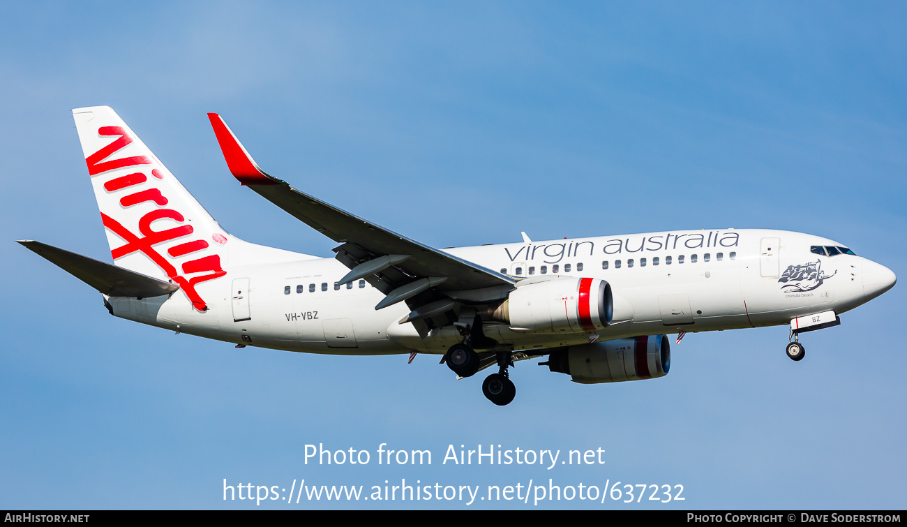 Aircraft Photo of VH-VBZ | Boeing 737-7FE | Virgin Australia Airlines | AirHistory.net #637232