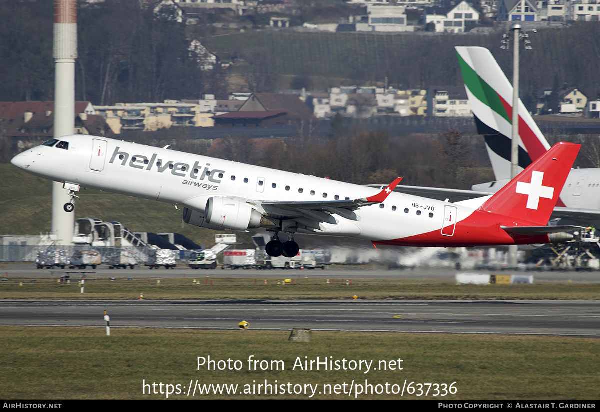 Aircraft Photo of HB-JVO | Embraer 190LR (ERJ-190-100LR) | Helvetic Airways | AirHistory.net #637336