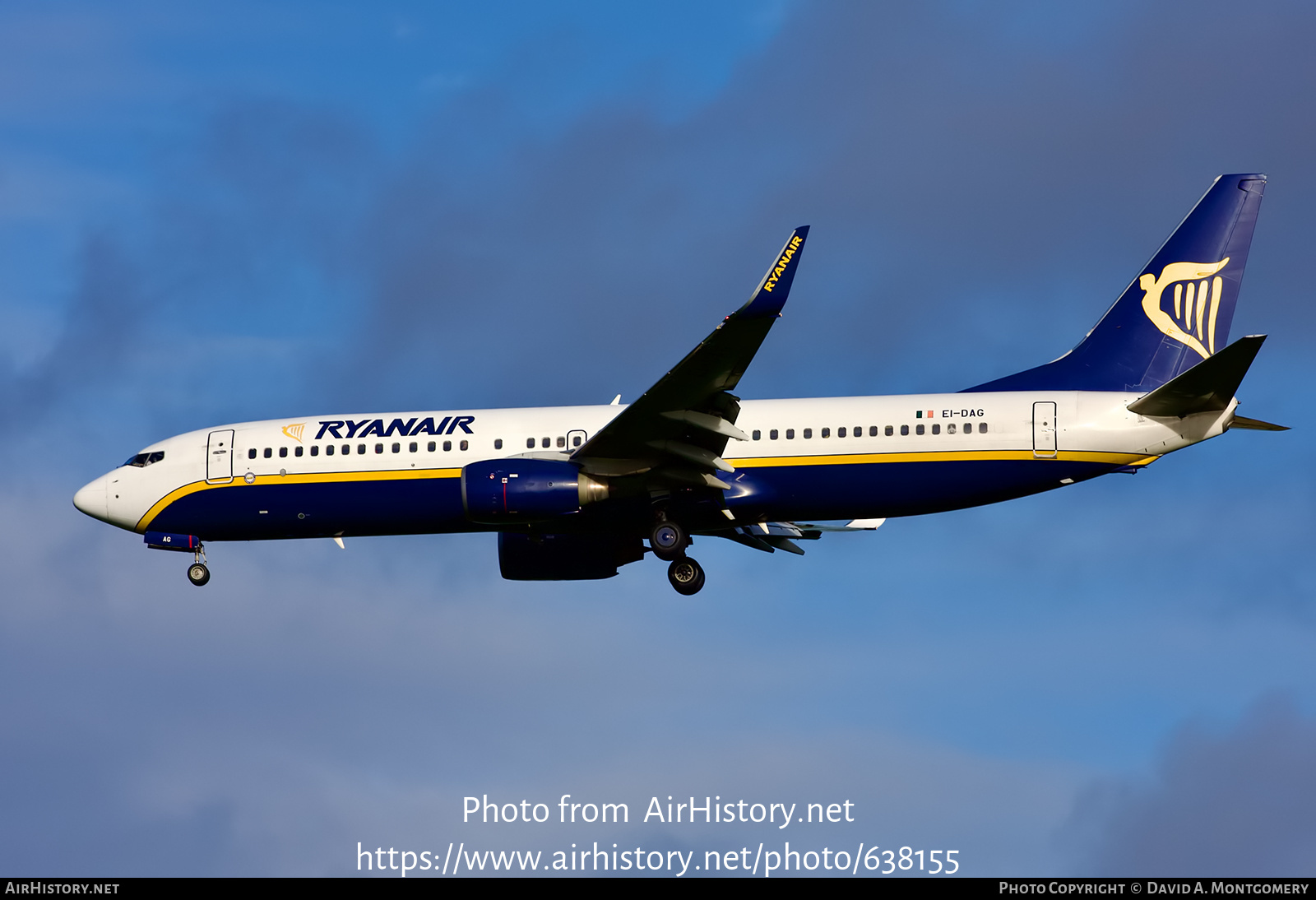 Aircraft Photo of EI-DAG | Boeing 737-8AS | Ryanair | AirHistory.net #638155