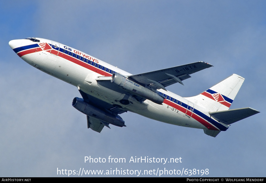 Aircraft Photo of G-IBTX | Boeing 737-2M8/Adv | GB Airways | AirHistory.net #638198