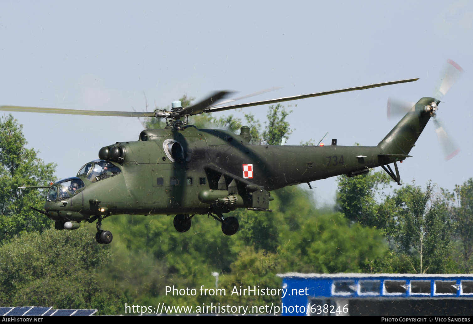 Aircraft Photo of 734 | Mil Mi-24W | Poland - Army | AirHistory.net #638246