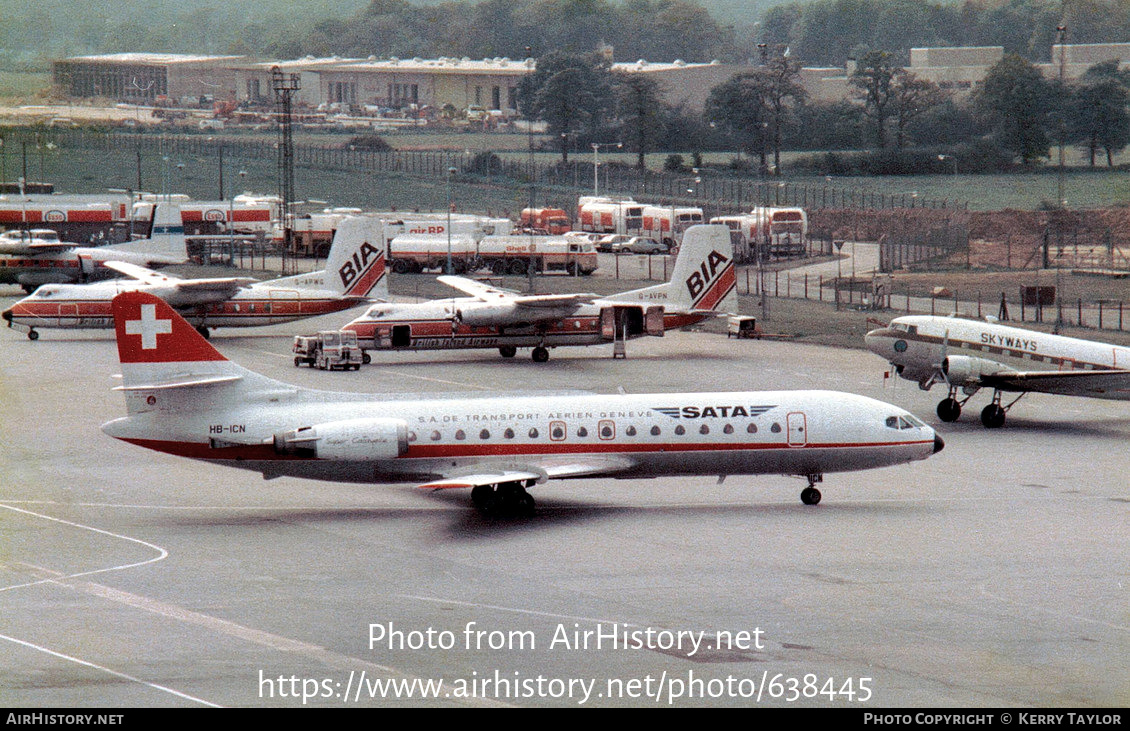 Aircraft Photo of HB-ICN | Sud SE-210 Caravelle 10B1R | SATA - SA de Transport Aérien | AirHistory.net #638445