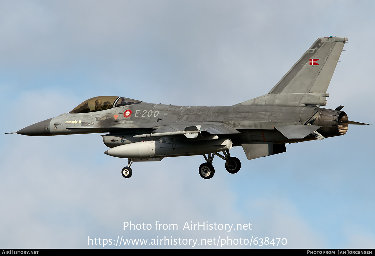 Aircraft Photo of E-200 | General Dynamics F-16AM Fighting Falcon | Denmark - Air Force | AirHistory.net #638470