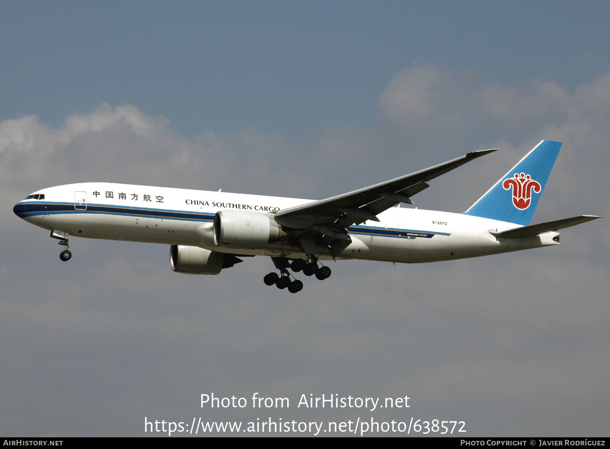 Aircraft Photo of B-2072 | Boeing 777-F1B | China Southern Airlines Cargo | AirHistory.net #638572