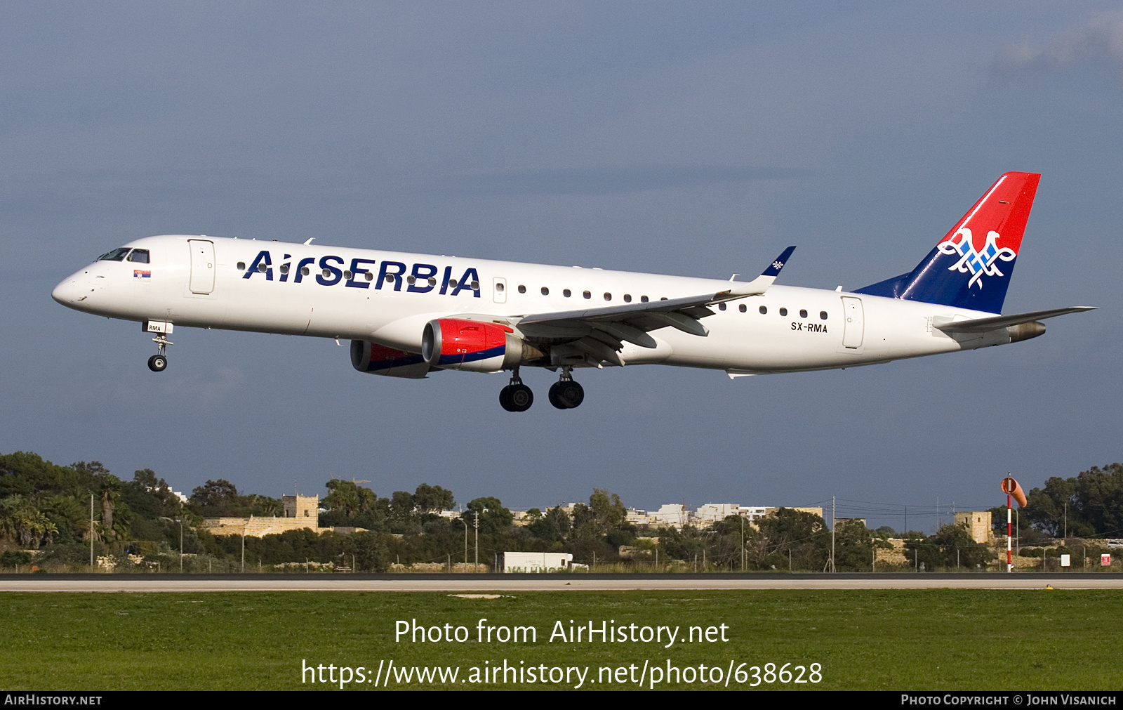 Aircraft Photo of SX-RMA | Embraer 195AR (ERJ-190-200IGW) | Air Serbia | AirHistory.net #638628