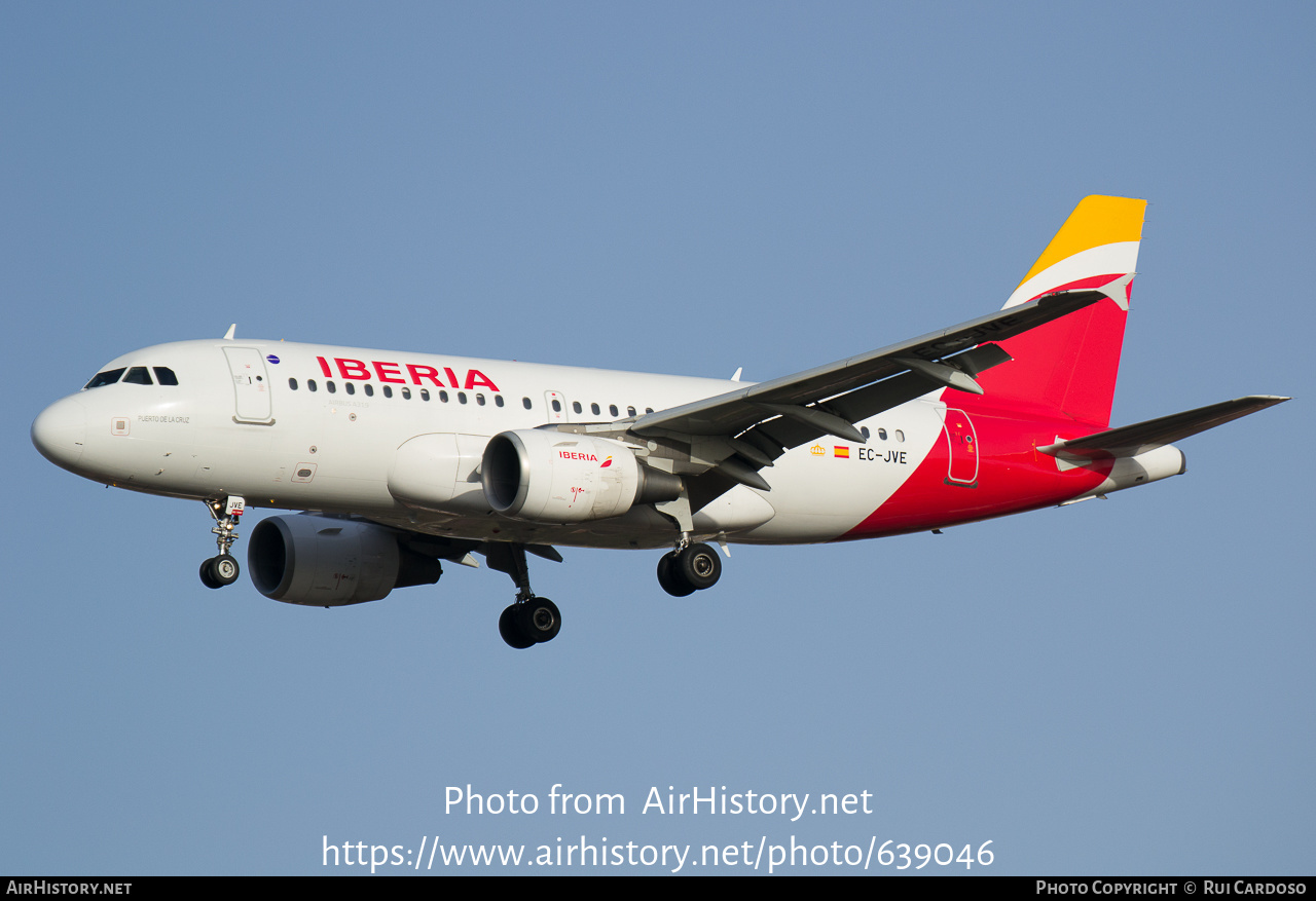 Aircraft Photo of EC-JVE | Airbus A319-111 | Iberia | AirHistory.net #639046