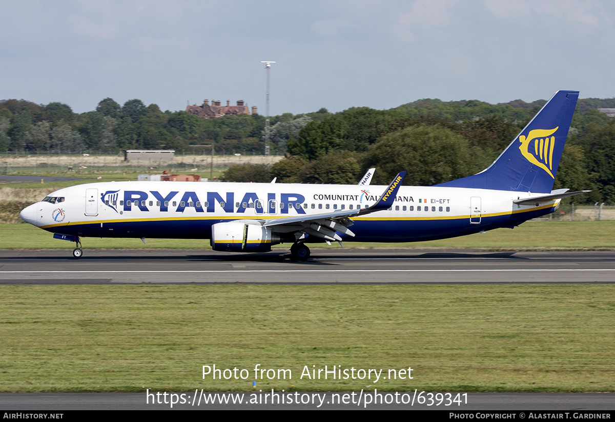 Aircraft Photo of EI-EFT | Boeing 737-8AS | Ryanair | AirHistory.net #639341