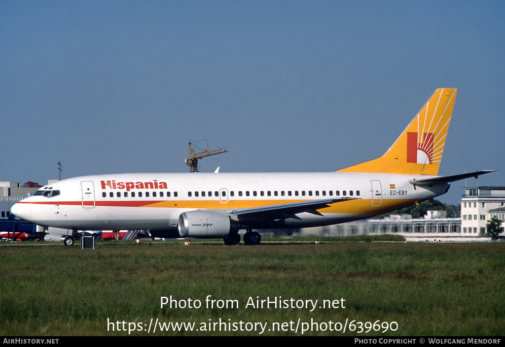 Aircraft Photo of EC-EBY | Boeing 737-3Y0 | Hispania Líneas Aéreas | AirHistory.net #639690