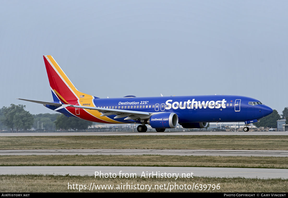 Aircraft Photo of N8891Q | Boeing 737-8 Max 8 | Southwest Airlines | AirHistory.net #639796