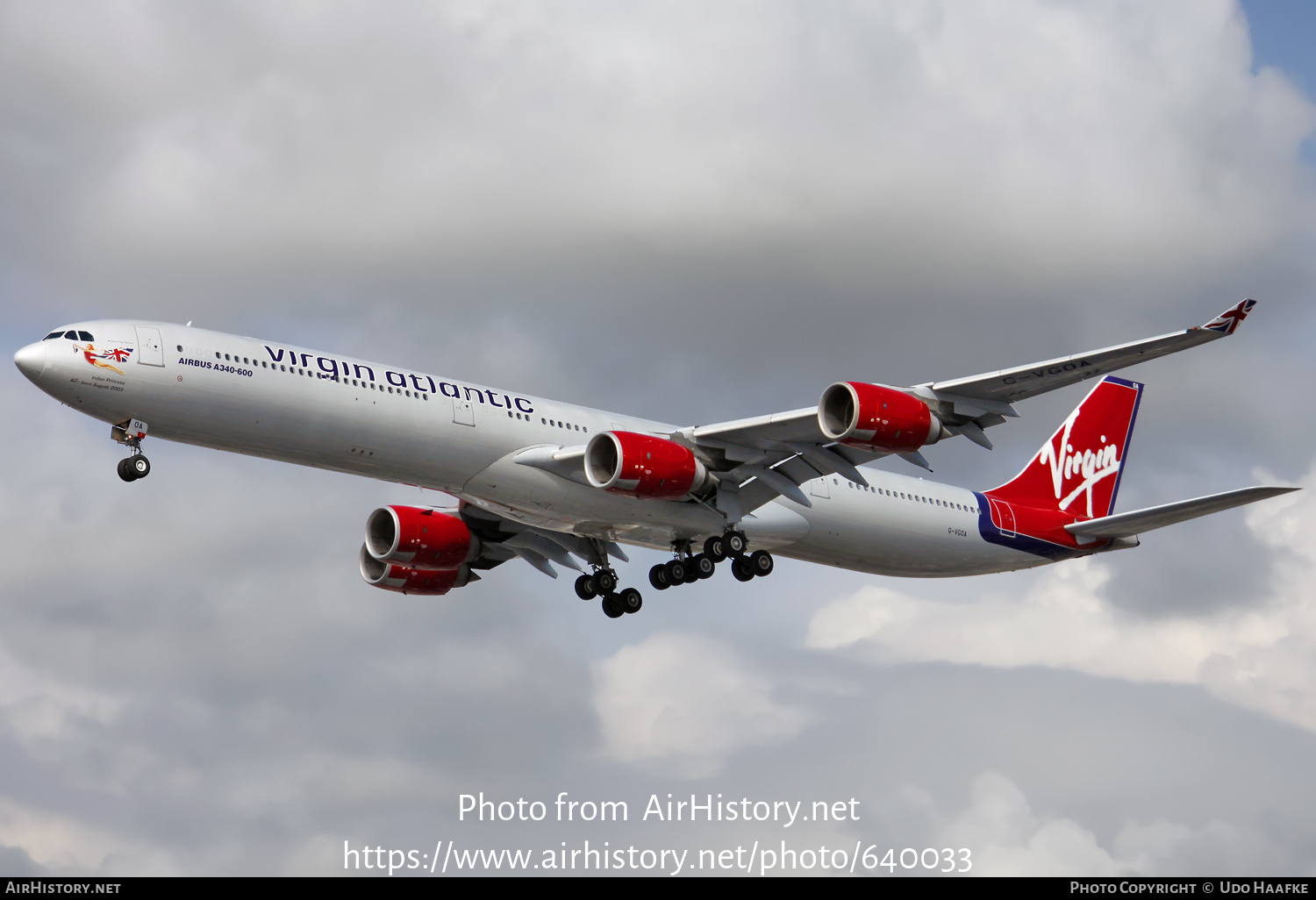 Aircraft Photo of G-VGOA | Airbus A340-642 | Virgin Atlantic Airways | AirHistory.net #640033