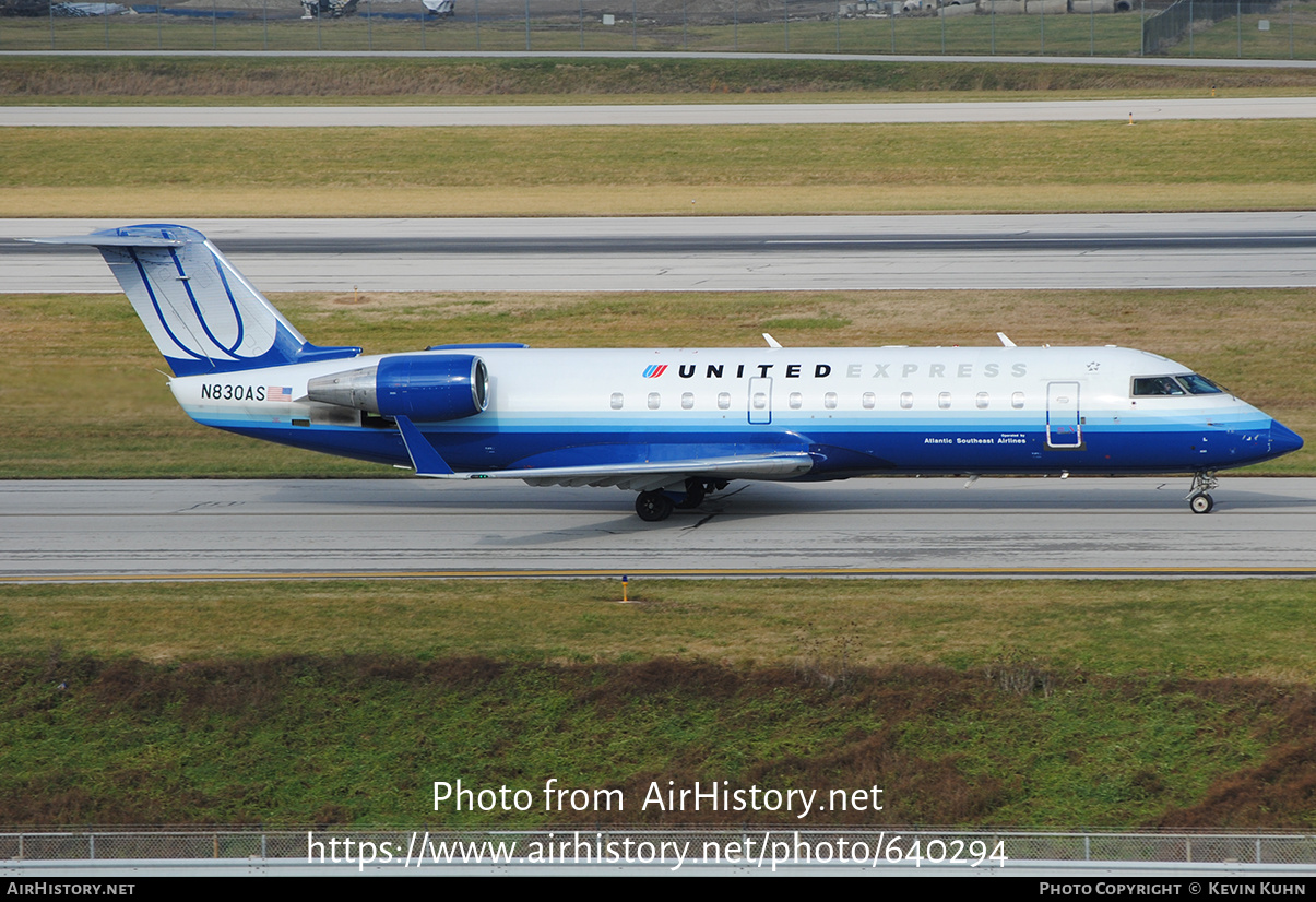 Aircraft Photo of N830AS | Bombardier CRJ-200ER (CL-600-2B19) | United Express | AirHistory.net #640294