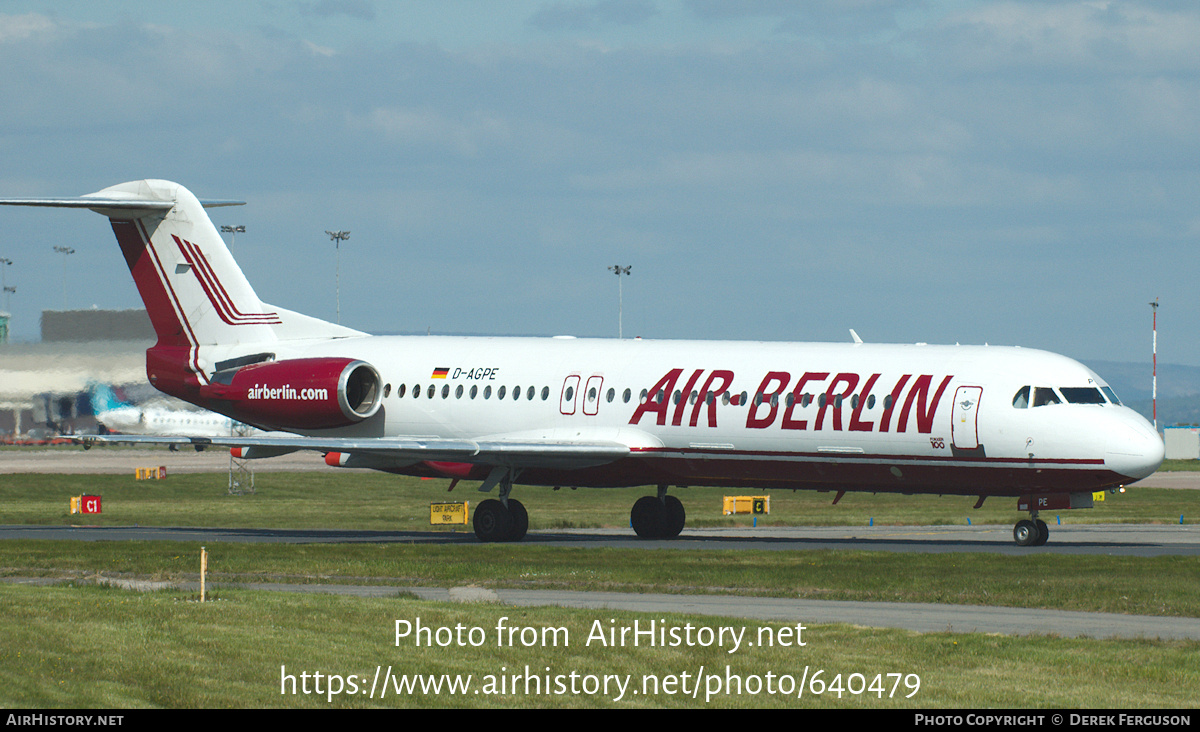 Aircraft Photo of D-AGPE | Fokker 100 (F28-0100) | Air Berlin | AirHistory.net #640479