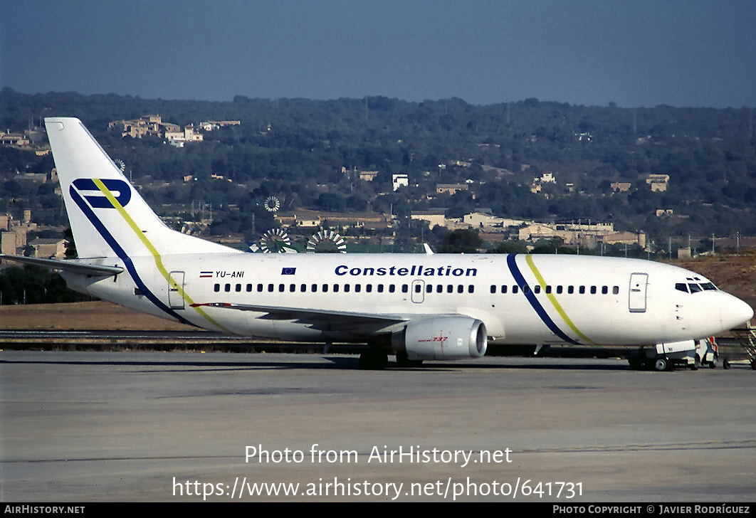 Aircraft Photo of YU-ANI | Boeing 737-3H9 | Constellation International Airlines | AirHistory.net #641731