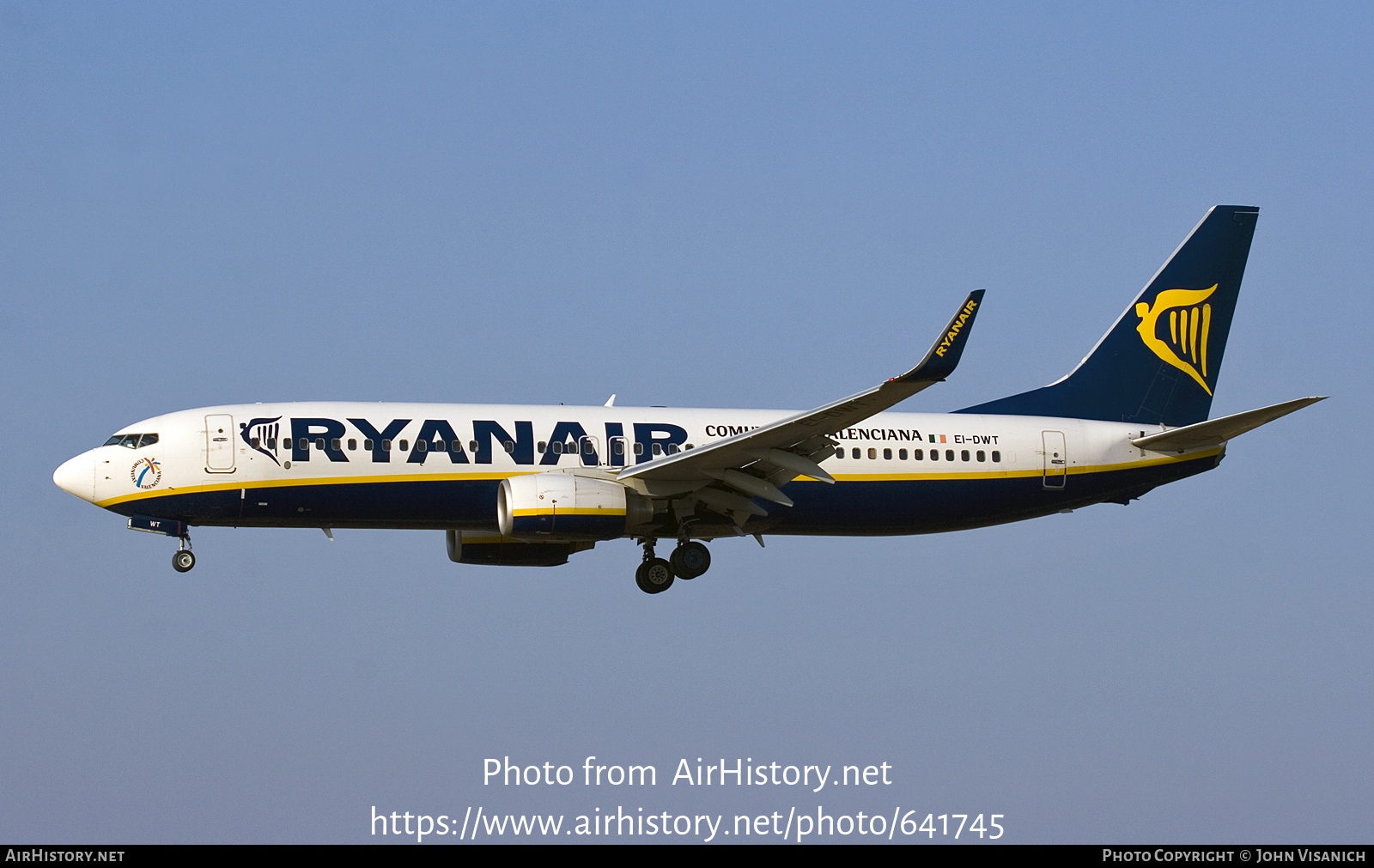 Aircraft Photo of EI-DWT | Boeing 737-8AS | Ryanair | AirHistory.net #641745