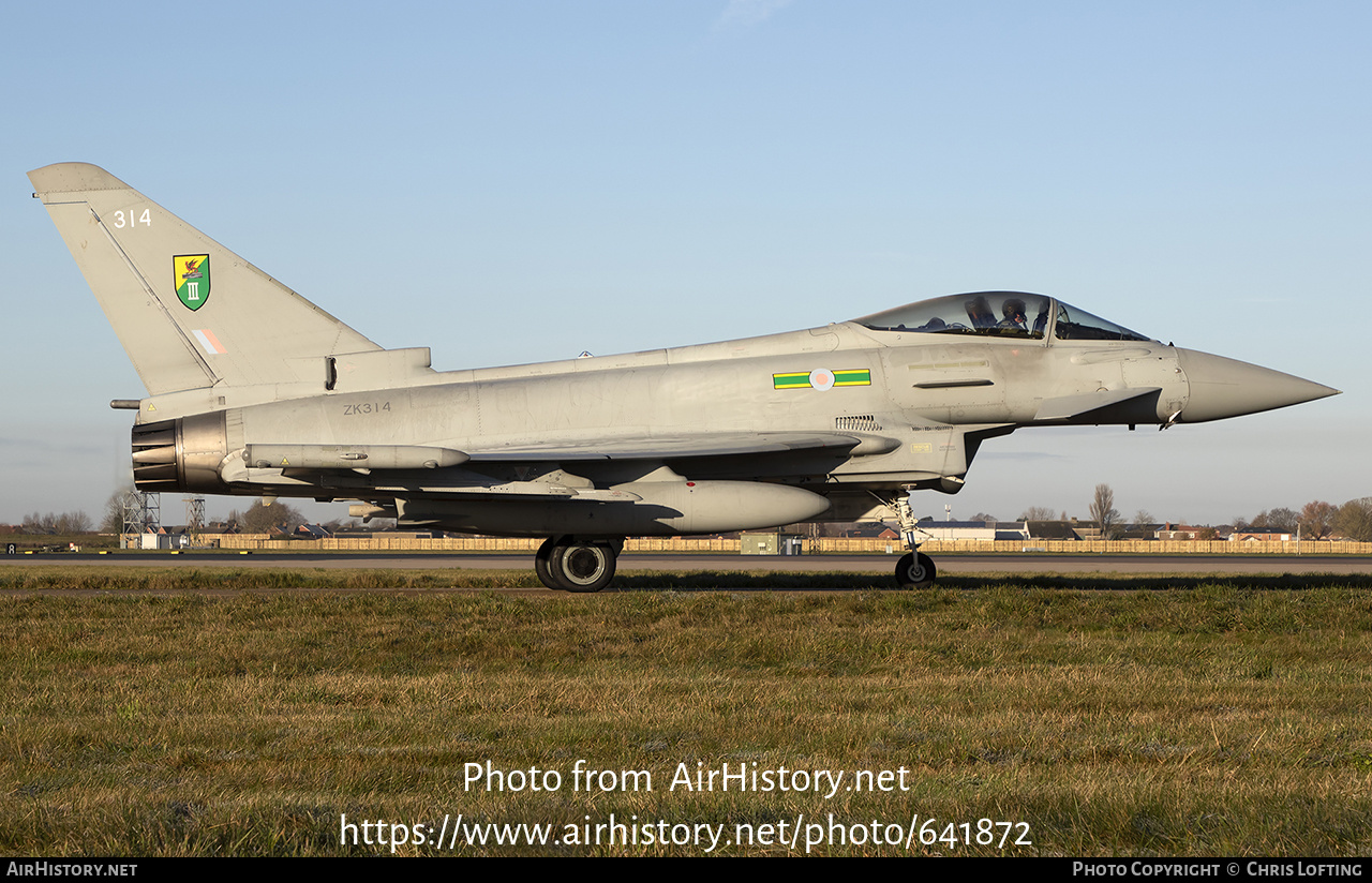 Aircraft Photo of ZK314 | Eurofighter EF-2000 Typhoon FGR4 | UK - Air Force | AirHistory.net #641872