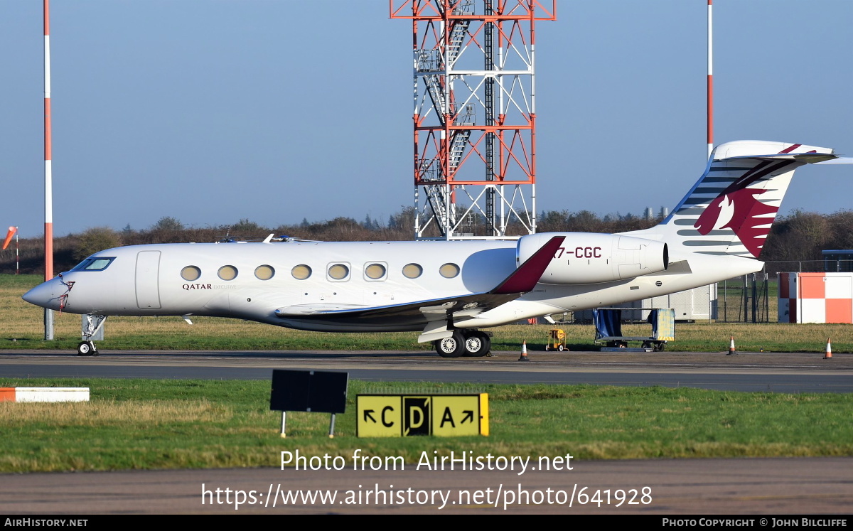 Aircraft Photo of A7-CGC | Gulfstream Aerospace G650ER (G-VI) | Qatar Executive | AirHistory.net #641928