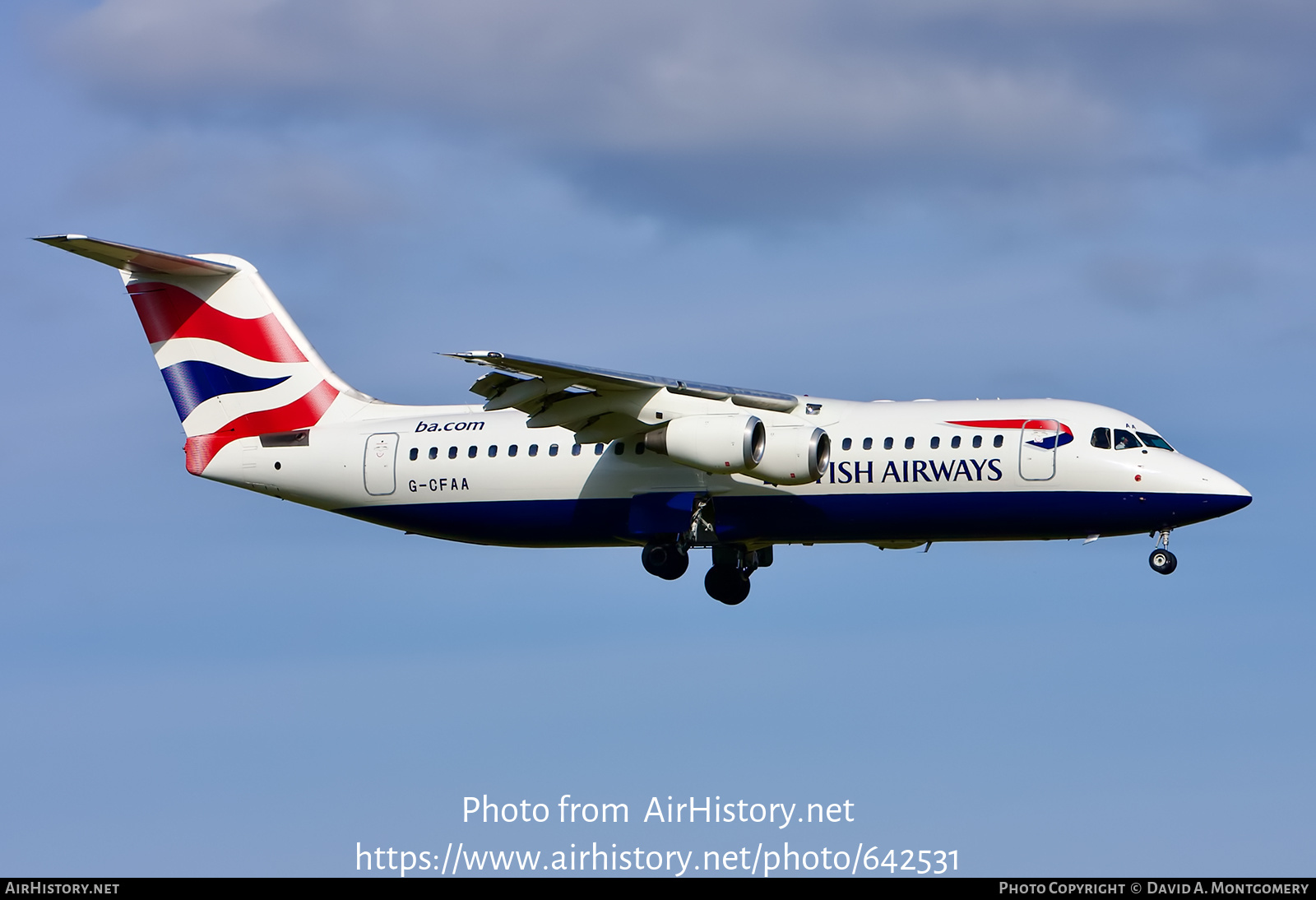 Aircraft Photo of G-CFAA | BAE Systems Avro 146-RJ100 | British Airways | AirHistory.net #642531