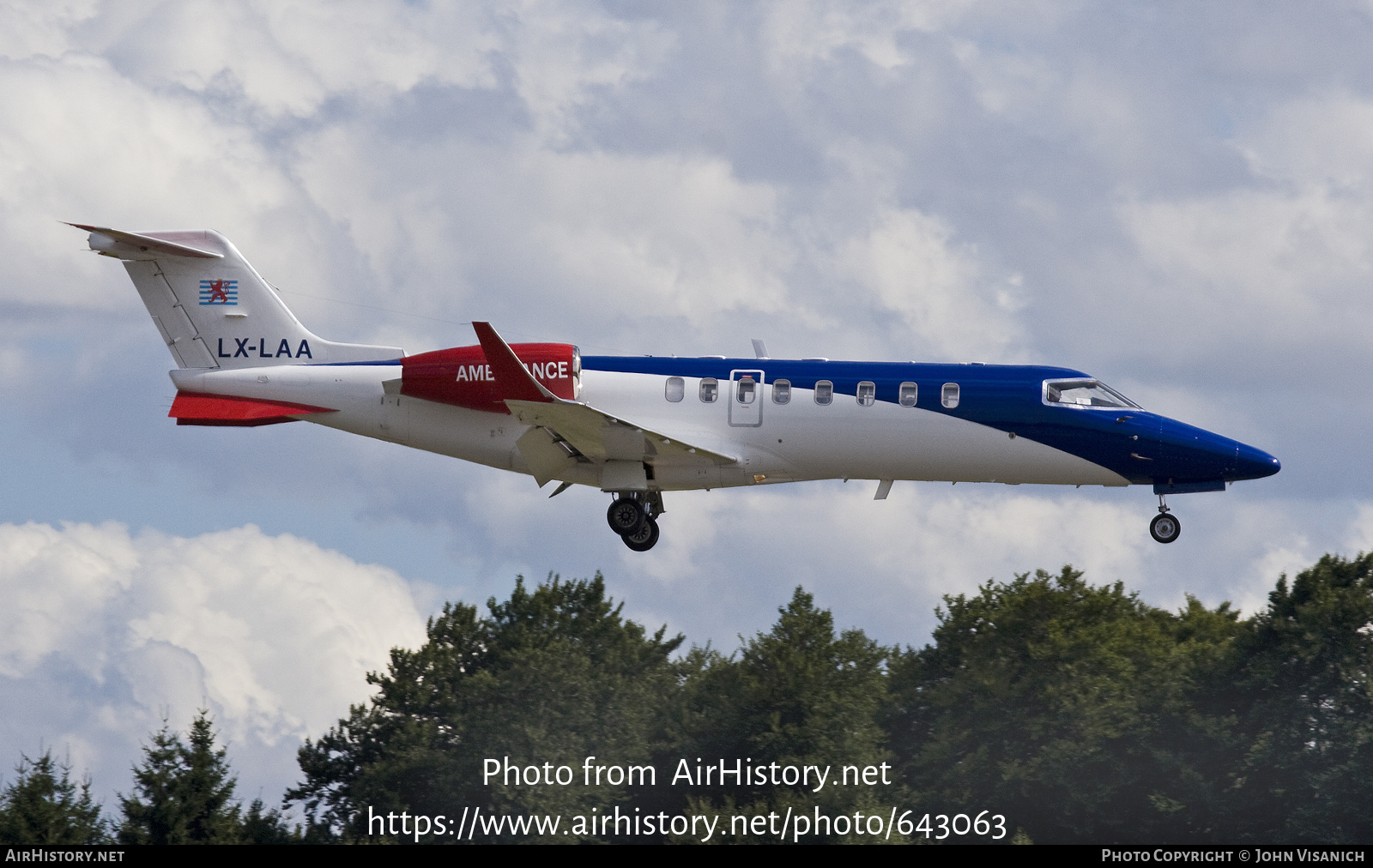 Aircraft Photo of LX-LAA | Learjet 45 | LAR - Luxembourg Air Rescue | AirHistory.net #643063