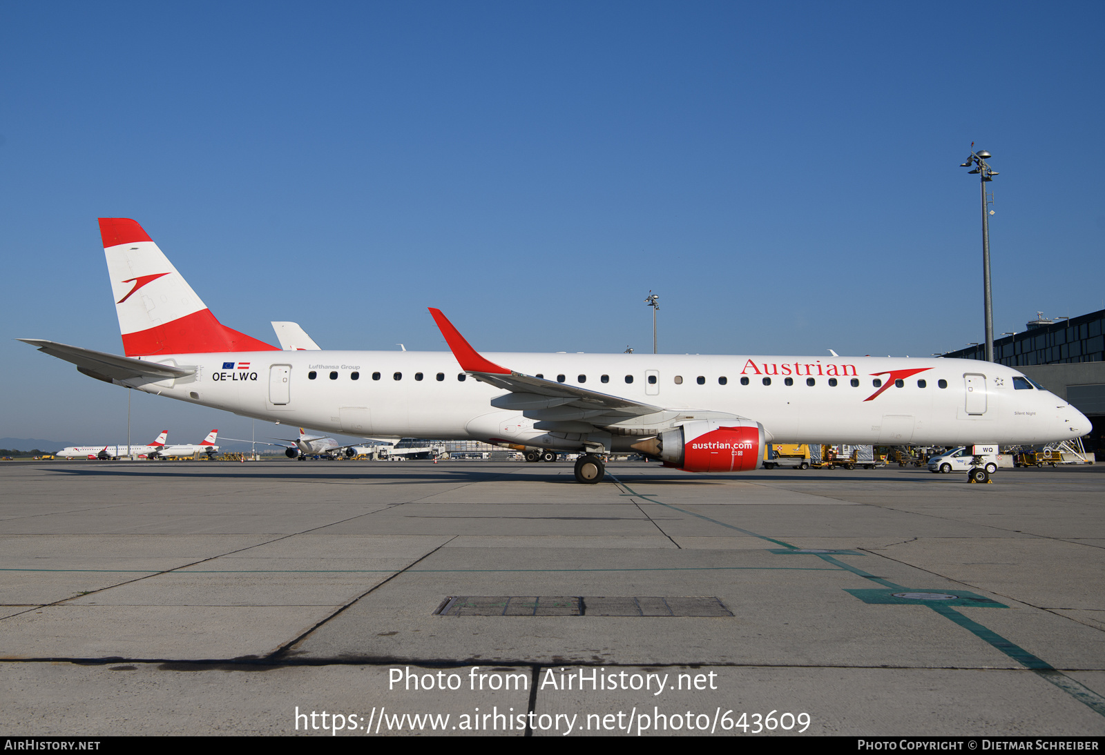 Aircraft Photo of OE-LWQ | Embraer 195LR (ERJ-190-200LR) | Austrian Airlines | AirHistory.net #643609