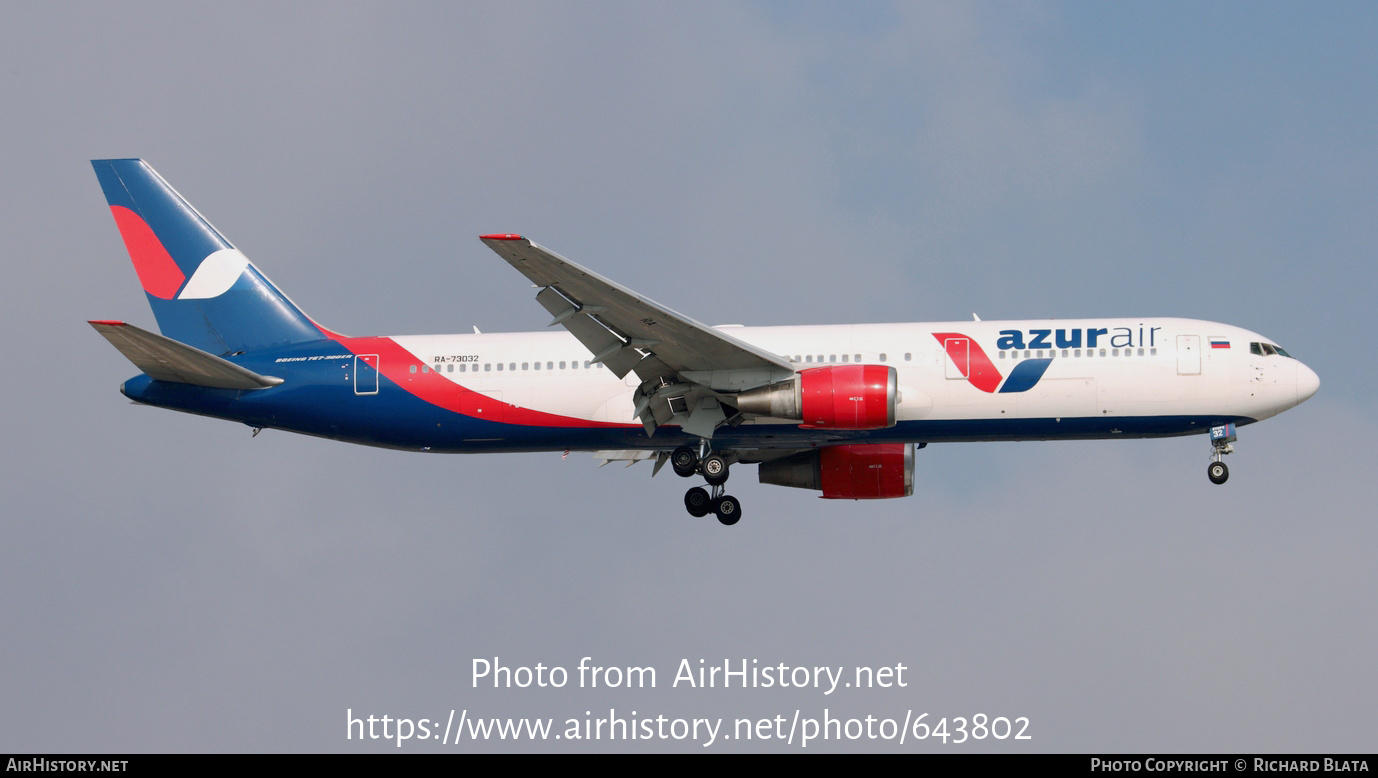 Aircraft Photo of RA-73032 | Boeing 767-306/ER | Azur Air | AirHistory.net #643802