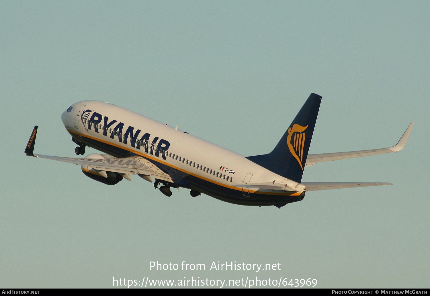 Aircraft Photo of EI-DPV | Boeing 737-8AS | Ryanair | AirHistory.net #643969