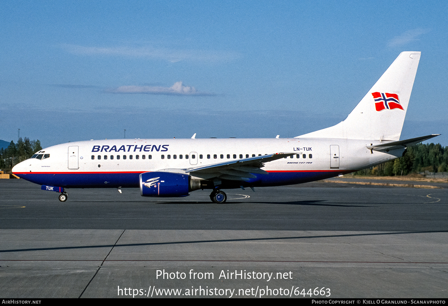 Aircraft Photo of LN-TUK | Boeing 737-705 | Braathens | AirHistory.net #644663