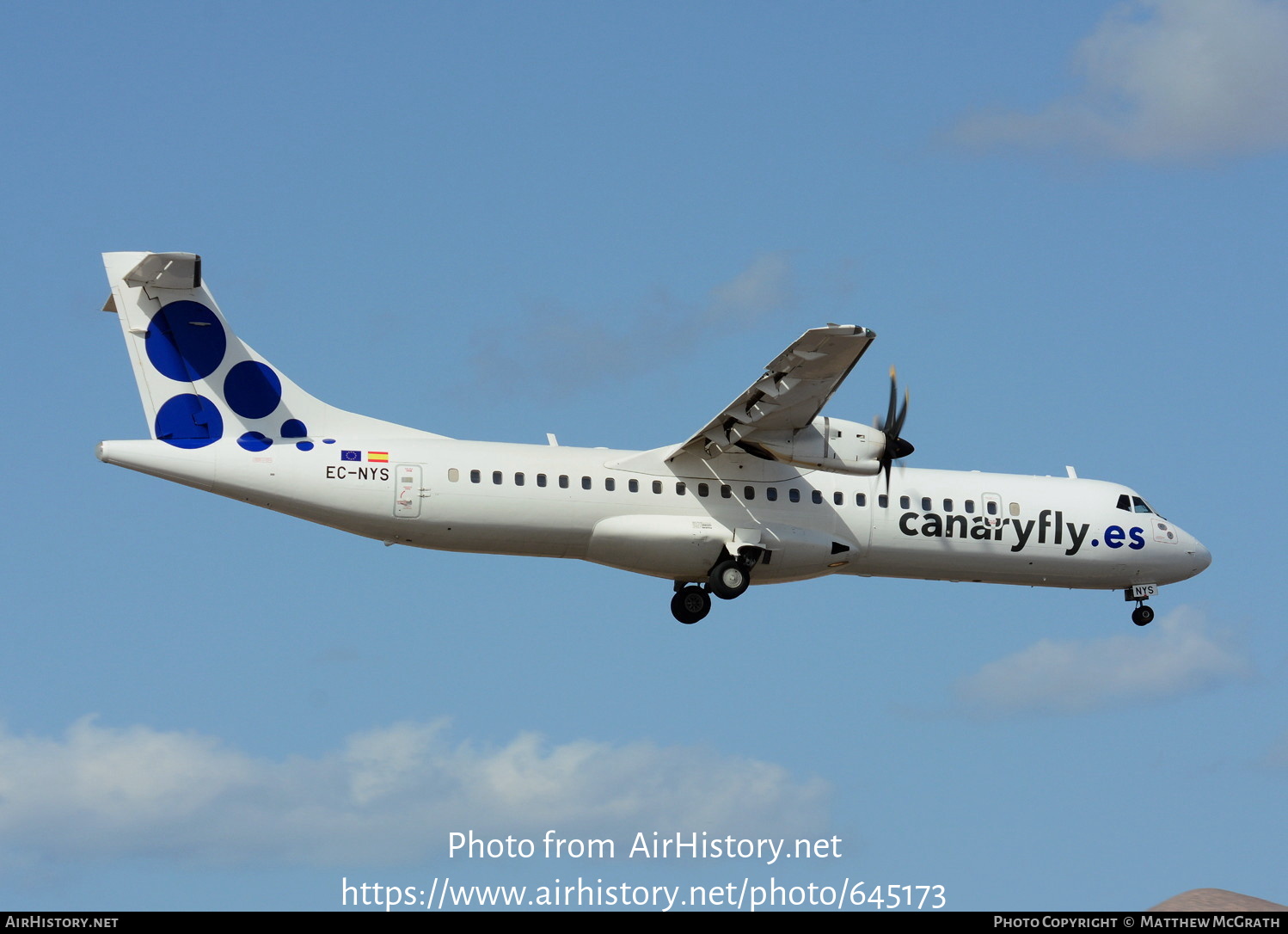 Aircraft Photo of EC-NYS | ATR ATR-72-500 (ATR-72-212A) | Canaryfly | AirHistory.net #645173