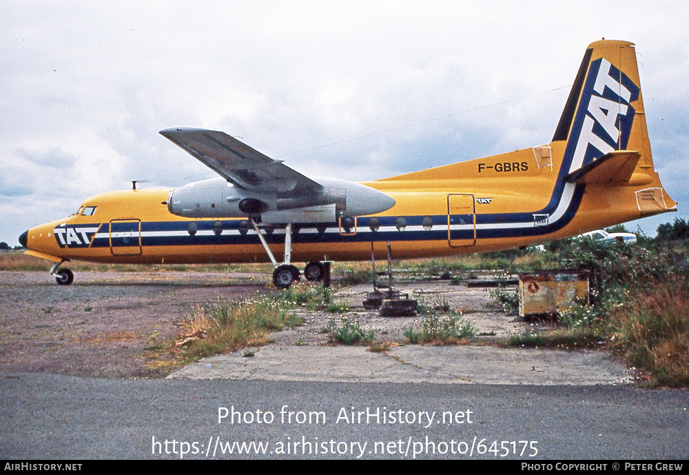 Aircraft Photo of F-GBRS | Fairchild F-27A | TAT - Touraine Air Transport | AirHistory.net #645175