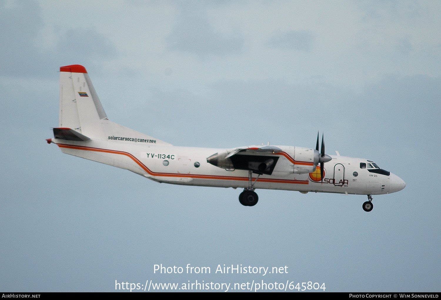 Aircraft Photo of YV-1134C | Antonov An-26 | Solar Cargo | AirHistory.net #645804