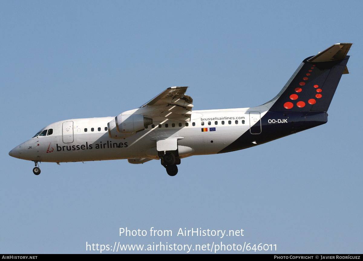 Aircraft Photo of OO-DJK | British Aerospace Avro 146-RJ85 | Brussels Airlines | AirHistory.net #646011